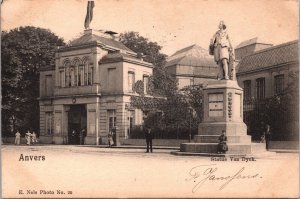 Belgium Anvers Statue Van Dyck Antwerp Postcard 04.35