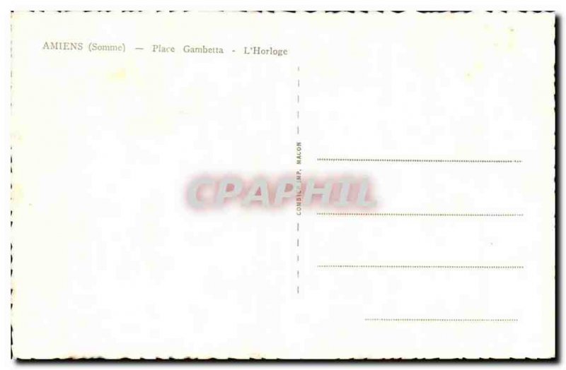 Amiens - Place Gambetta - L & # 39Horloge - Old Postcard