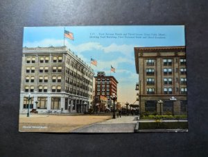 Mint USA Postcard First National Bank and Hotel Rainbow Great Falls MT Montana