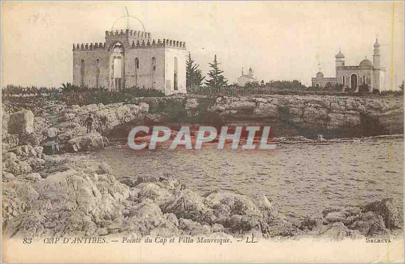 'Old Postcard Cap d''Antibes Cape Point and Villa Mauresque'