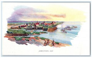 c1940 Jamestown Captain Newport Settlers Colonists Newark New Jersey NJ Postcard