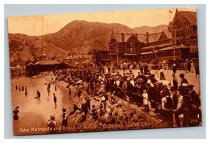 Vintage 1913 Postcard Hotel Metropole & Beach Avalon Catalina Island California