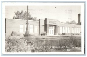 1953 High School Building Fort Benton Montana MT RPPC Photo Vintage Postcard