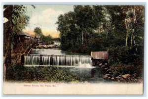 1924 Stoney Brook Water Falls River South Paris Maine Vintage Antique Postcard