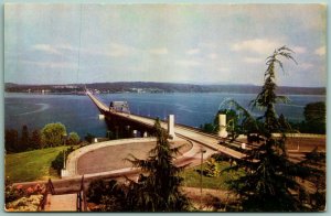Lake Washington Floating Bridge Seattle Washington WA UNP Chrome Postcard G4