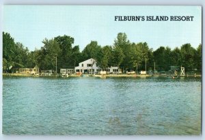 Minster Ohio Postcard Filburn's Island Resort Bathing BEach Boats c1960 Vintage