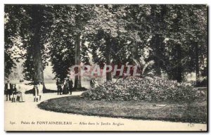 Postcard Old Palace of Fontainebleau Allee in the English Garden