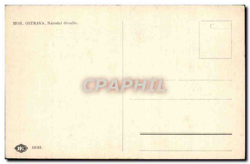 Old Postcard Mor Narodni divadlo Ostrava