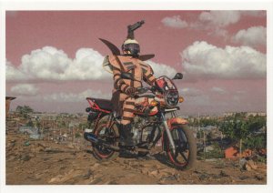 Nairobi African Biker Taxi Superhero Fashion Photo Award Postcard