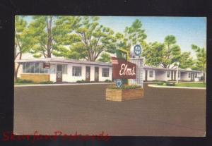 MIAMI OKLAHOMA ROUTE 66 THE ELMS MOTEL VINTAGE LINEN ADVERTISING POSTCARD