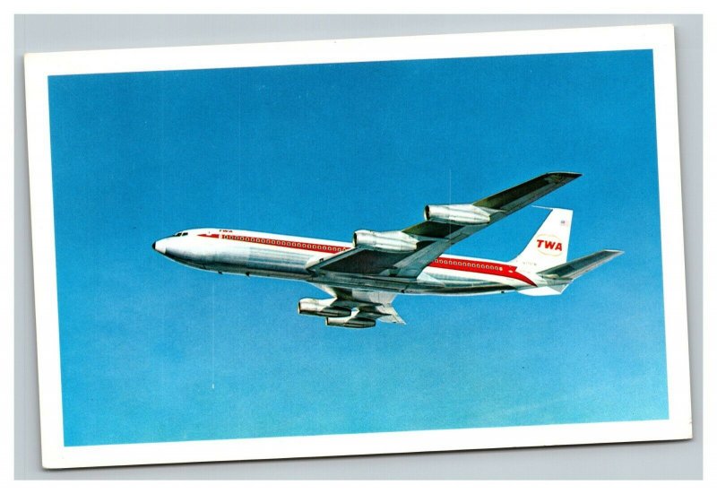 Vintage 1960's Advertising Postcard Trans World Airlines TWA Star Stream