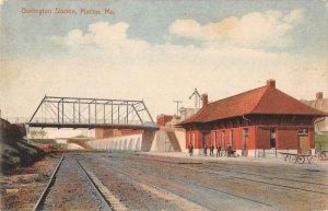 Macon Missouri Burlington Train Station Vintage Postcard AA33665