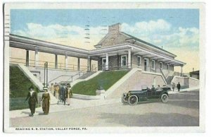 Railroad Postcard Reading Railroad Station Valley Forge PA 1917