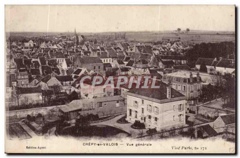 Crepy en Valois Old Postcard General view