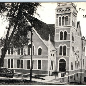 c1910s Mineral Point, WI First congregational Church Litho Photo Postcard A120