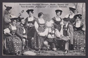 Vintage postcard Germany Upper Bavarian ensemble Alpengruss Music Dance 1909