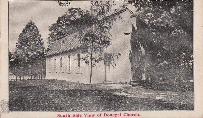 Postcard South Side View of Donegal Church PA