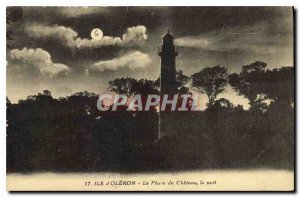 Old Postcard Ile d'Oleron Le Phare du Chateau at night