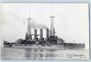 Georgia GA Postcard USS Georgia US Navy Battleship Warship World War II c1910