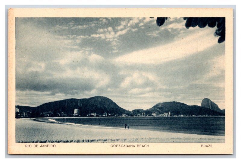 Copacabana Beach Rio De Janeiro Brazil UNP WB Postcard W8