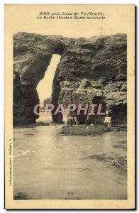 Old Postcard Zion near Croix de Vie The breakthrough rock rising tide