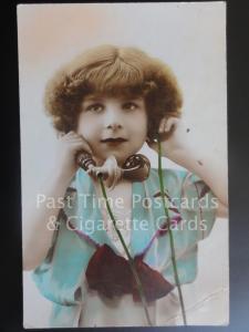 Greetings: Young Child Speaking on the Telephone RP - P.C. Paris - No.801