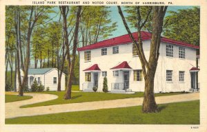 DUNCANNON, Pennsylvania PA   ISLAND PARK RESTAURANT & MOTEL  1953 Linen ROADSIDE