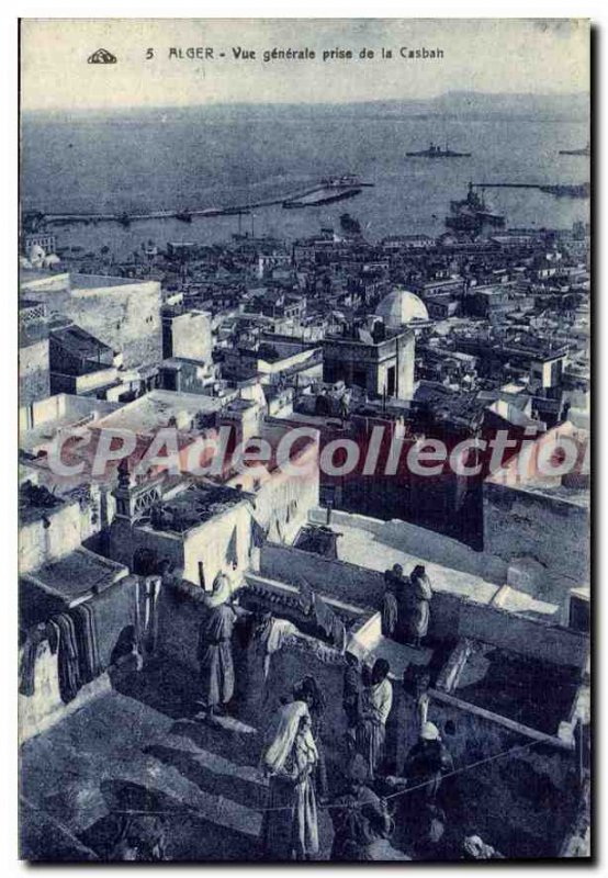 Postcard Old Algiers Vue Generale Taking From the Kasbah