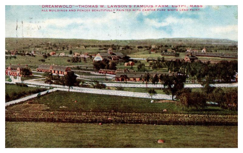 Massachusetts Egypt , Aerial View Dreamland Farm ,  Carter White  Lead Paint Co,