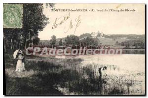 Old Postcard Montceau Les Mines Au Bord De I'Etang Du Plessis