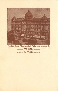 Vintage Postcard Pension Maria Theresienhof Vienna Austria Hotel