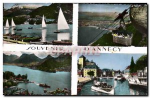 Old Postcard Remembrance D & # 39Annecy The Port of Lake & # 39Annecy Telefer...