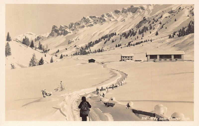 L100 Switzerland Weg zum Churer Joch Traveler Mountain vintage postcard