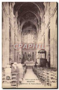 Old Postcard Beaune inside Notre Dame