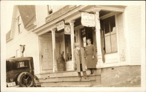 Calvin Coolidge & Wife Post Office Store c1920s-30s Real Photo Postcard