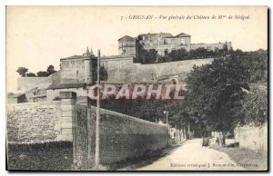 Postcard Old Grignan general view of the castle of Madame de Sevigne