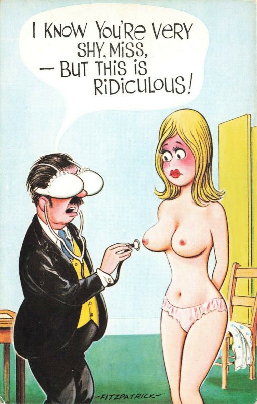 Postcard SHY MISS! Funny Nude Risque Unposted VPC9.