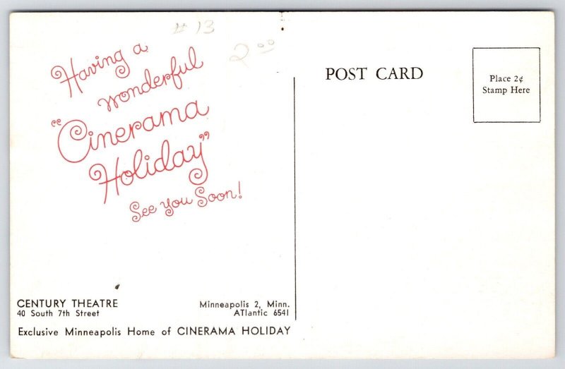 Minneapolis~Cinerama Holiday @ Century Theatre~40 S 7th St~1955 Demolished 1964