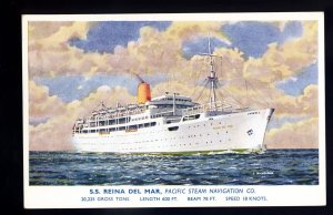 LS3640 - UK Liner - PSNC Line - Reina del Mar - Artist - J.Nicholson - postcard