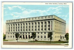 1989 Exterior View State Office Building Lansing Michigan Linen Vintage Postcard