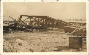 Texas City TX Bridge Disaster Good Message 1916 Used Real Photo Postcard