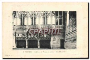 Old Postcard Poitiers Interior of Courthouse The fireplaces