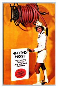 Bork Hose Fab Flow Reel Advertising Reproduction UNP Chrome Postcard R8