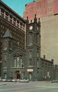 Postcard Old Stone Church Public Square First Presbyterian Society Cleveland OH