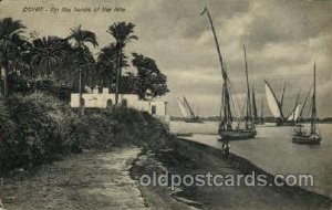 Egypt- on the banks of the Nile postal used unknown some light creases on the...