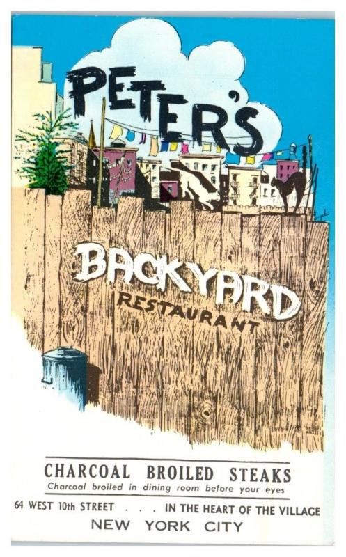Peter's Backyard Restaurant, New York City Postcard