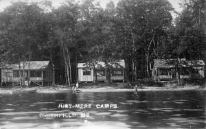 Smithfield ME Just-Mere Camps Beach, Real Photo Postcard