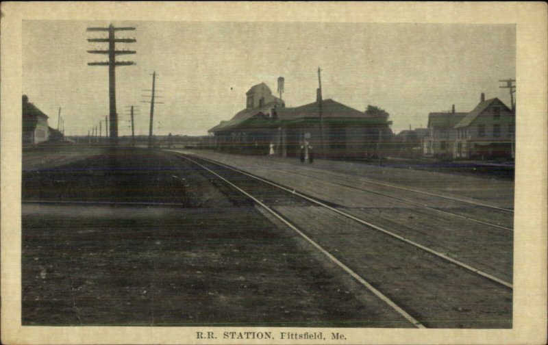 Pittsfield ME RR Train Station Depot c1910 Postcard
