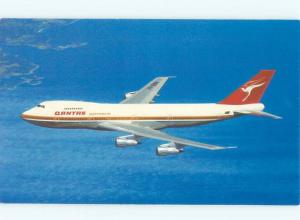 Pre-1980 Postcard Ad QANTAS AIRWAYS BOEING 747B AIRPLANE AC6349@