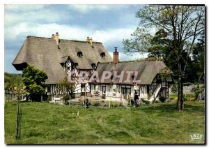 Modern Postcard The Luxurainte Normandy Norman house to outbuildings thatched...